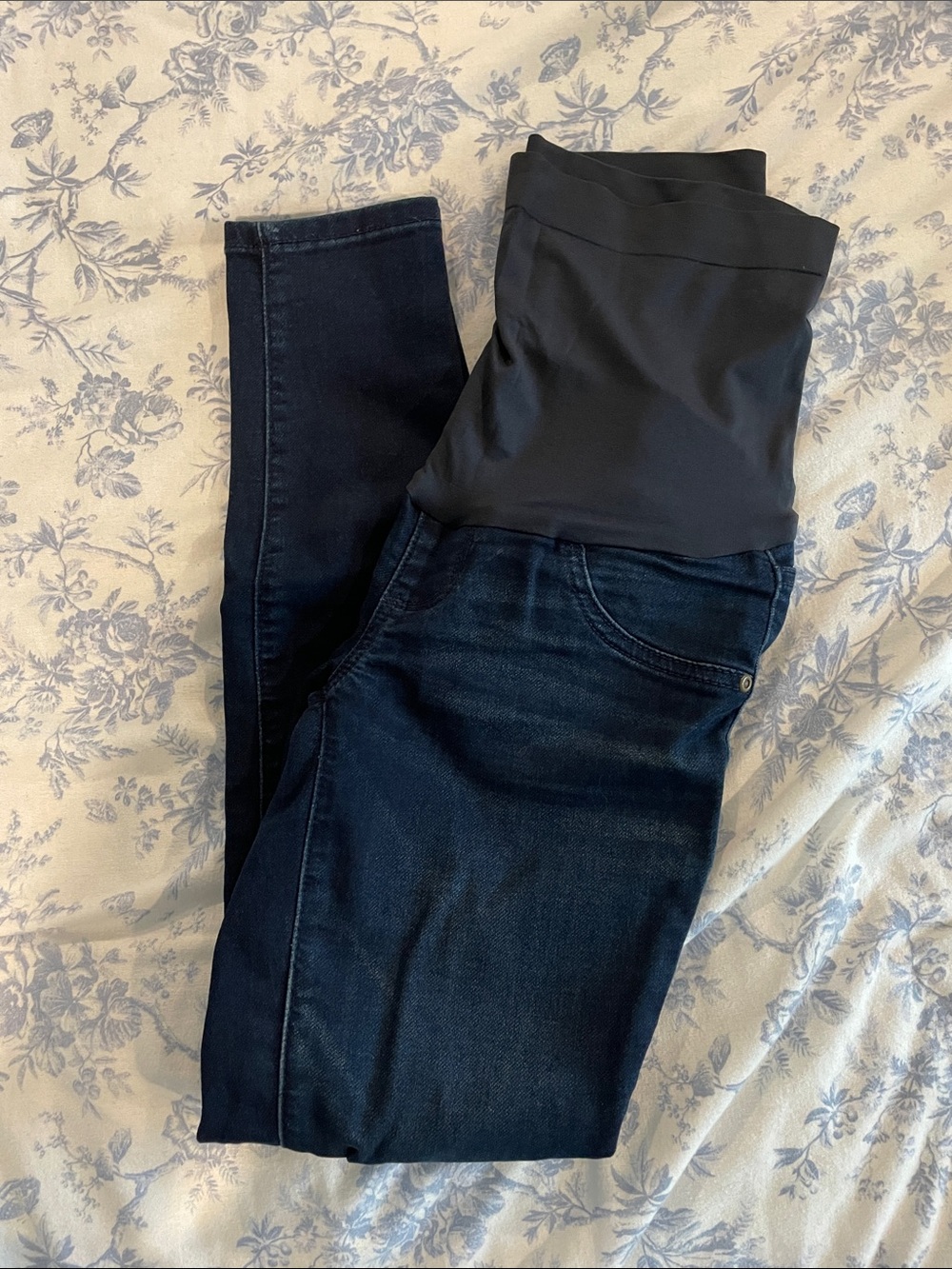 Sonoma Dark Blue Skinny Maternity Jeans with Black Panel